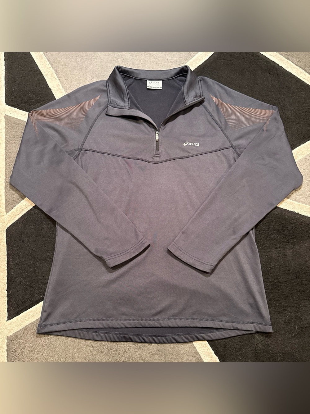 Y2K ASICS Gray Quarter Zip Long Sleeve Running Pullover Shirt